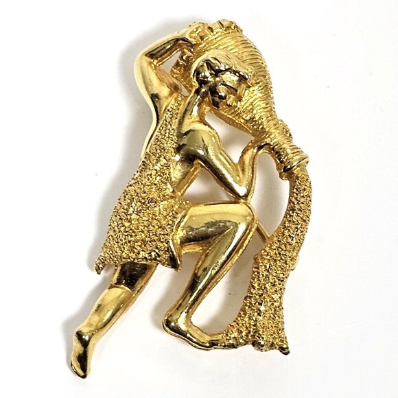 DaVinci Jewelry - Vintage Davinci Brooch Pin Aquarius Zodiac Sign Signed Horoscope Water Astrology